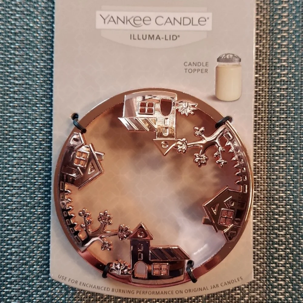 YANKEE CANDLE ILLUMA LID JAR COPPER TOPPER HOUSES BNWT Retired